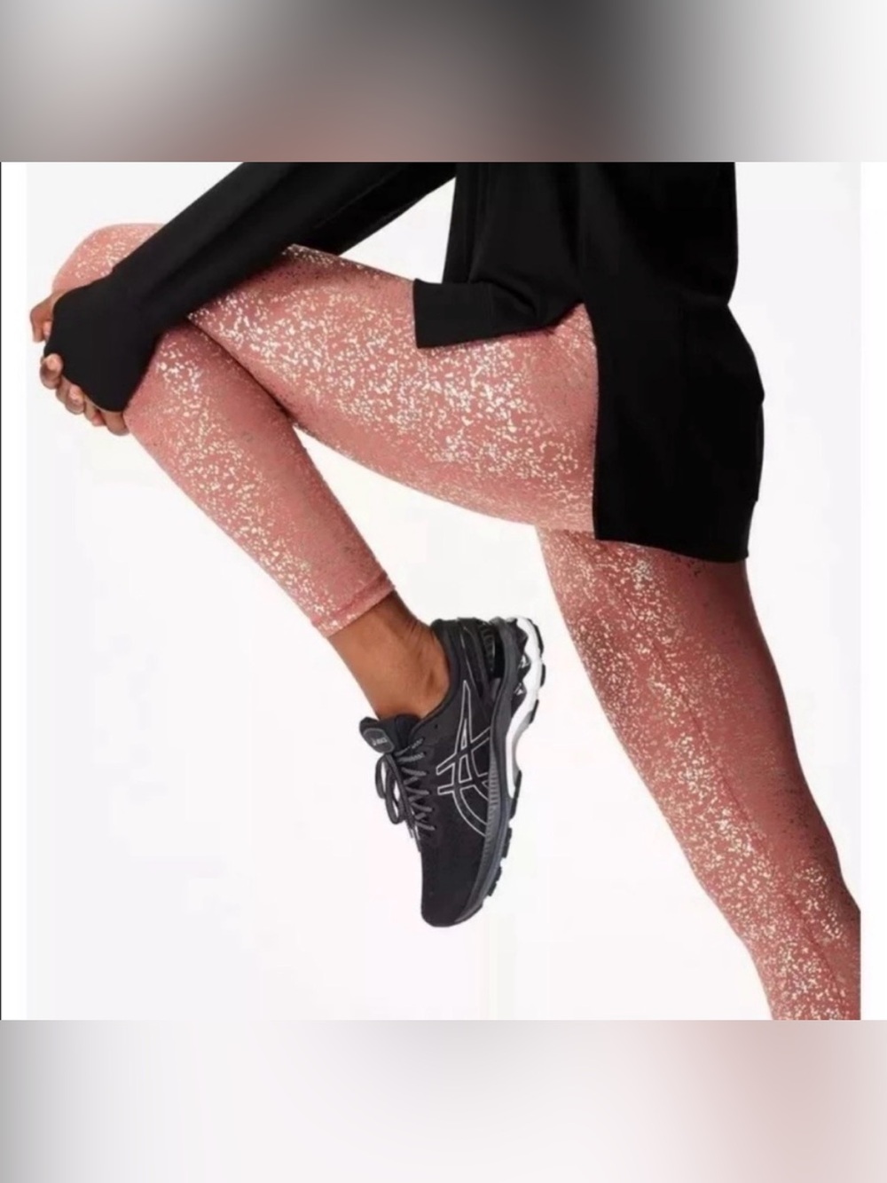 Sweaty Betty All Day Foil Leggings in Pink Terrazzo